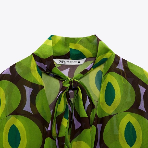 Zara Printed Blouse M - Picture 4 of 6